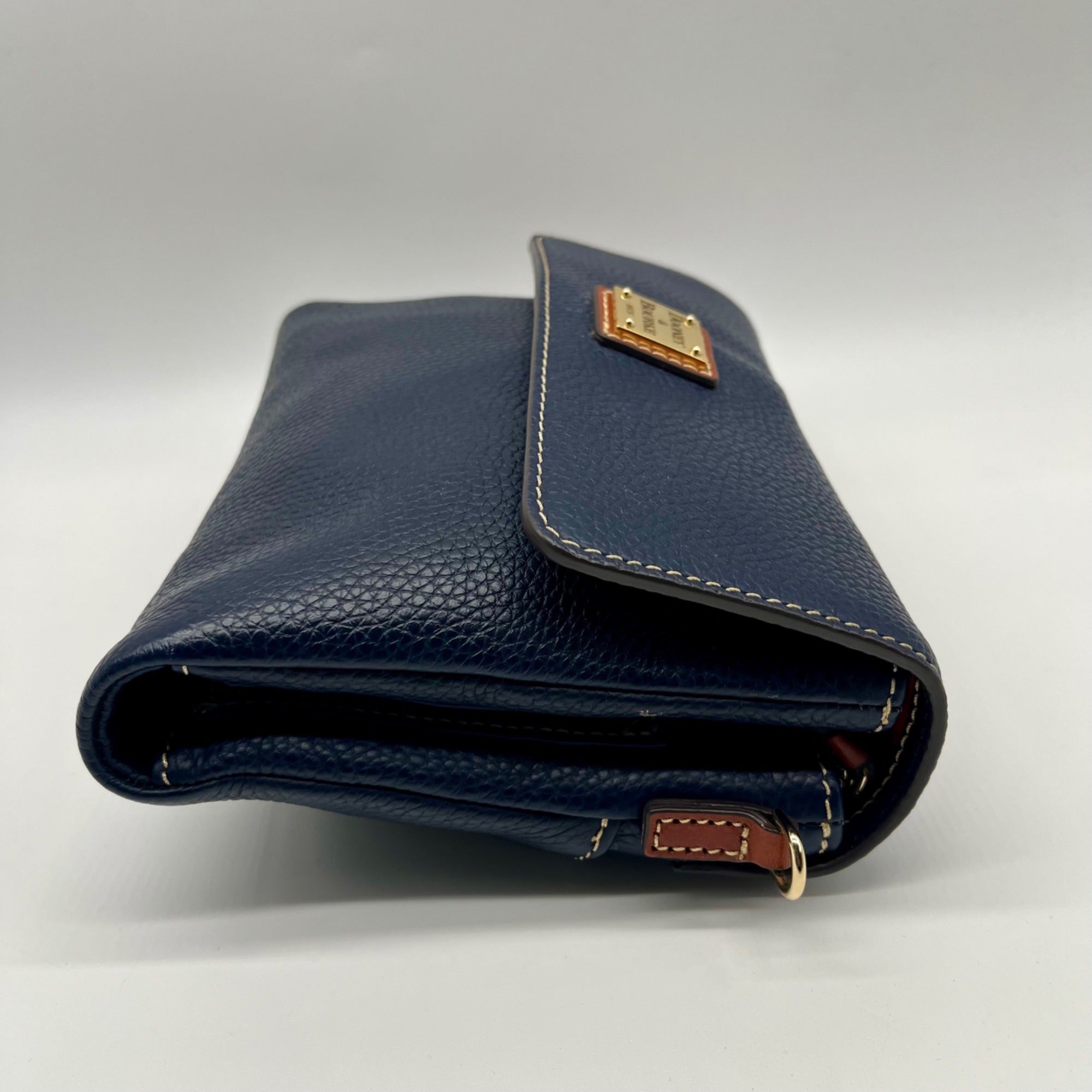Dooney &amp; Bourke Pebble Grain Leather Blue Hunter Crossbody Bag