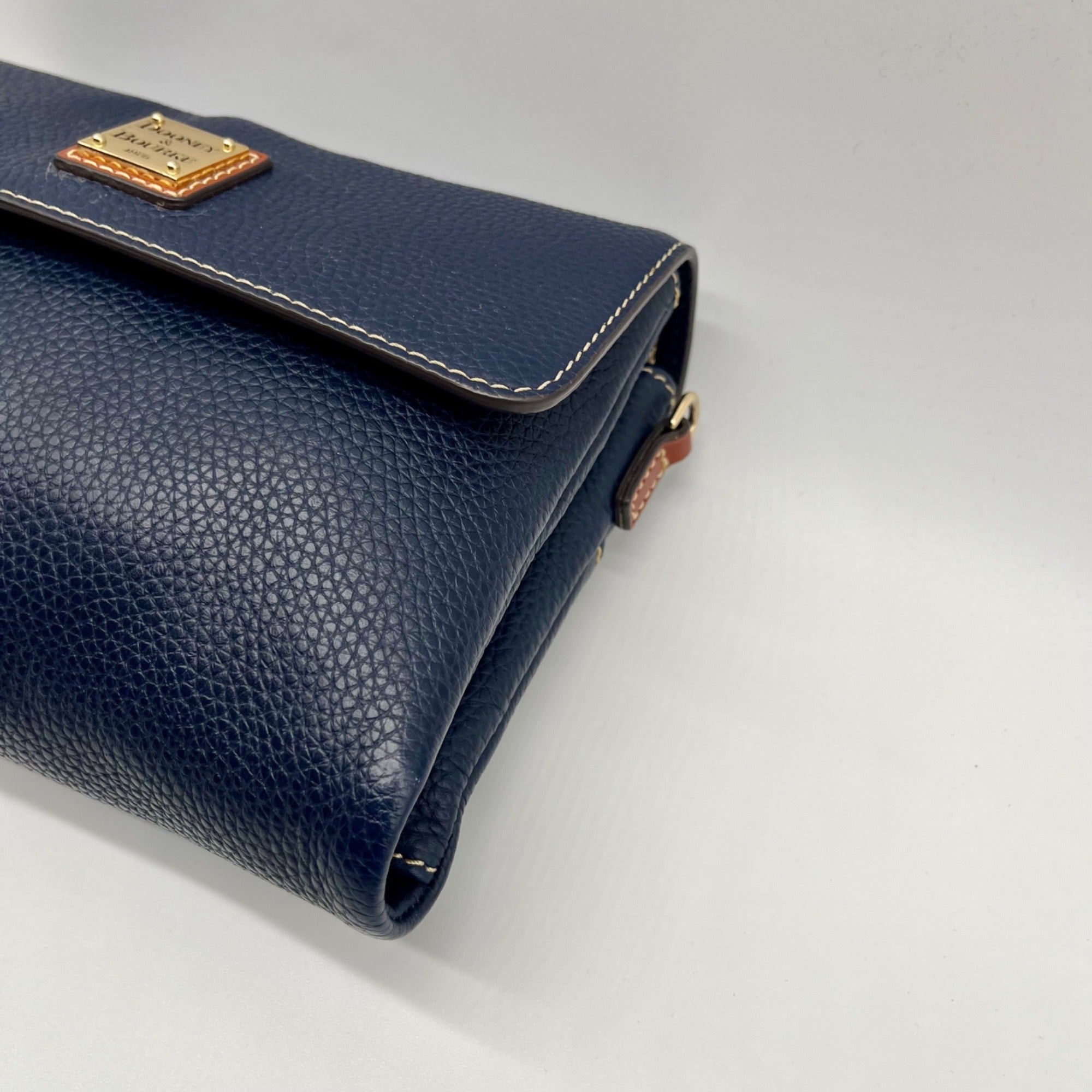 Dooney &amp; Bourke Pebble Grain Leather Blue Hunter Crossbody Bag