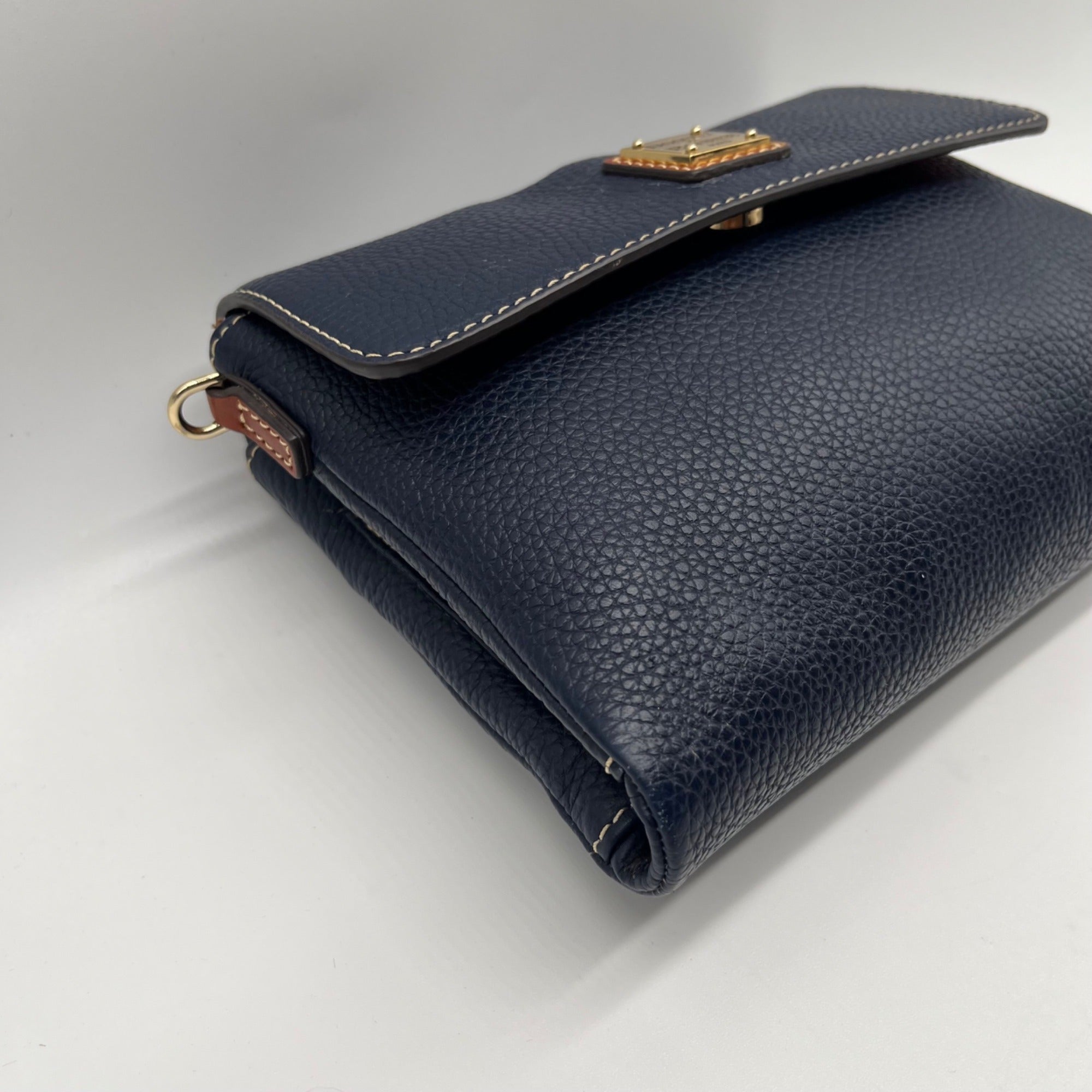 Dooney &amp; Bourke Pebble Grain Leather Blue Hunter Crossbody Bag