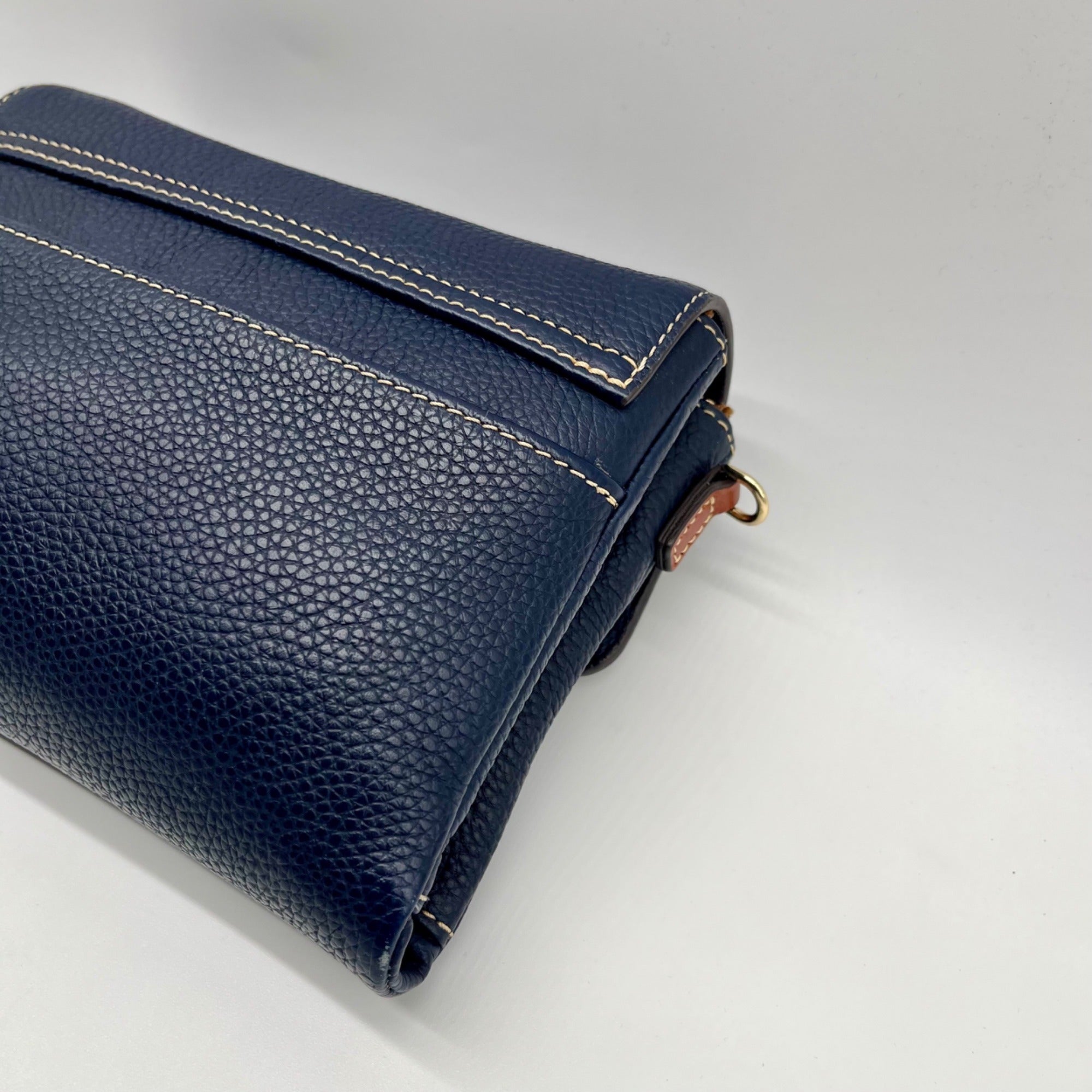 Dooney &amp; Bourke Pebble Grain Leather Blue Hunter Crossbody Bag