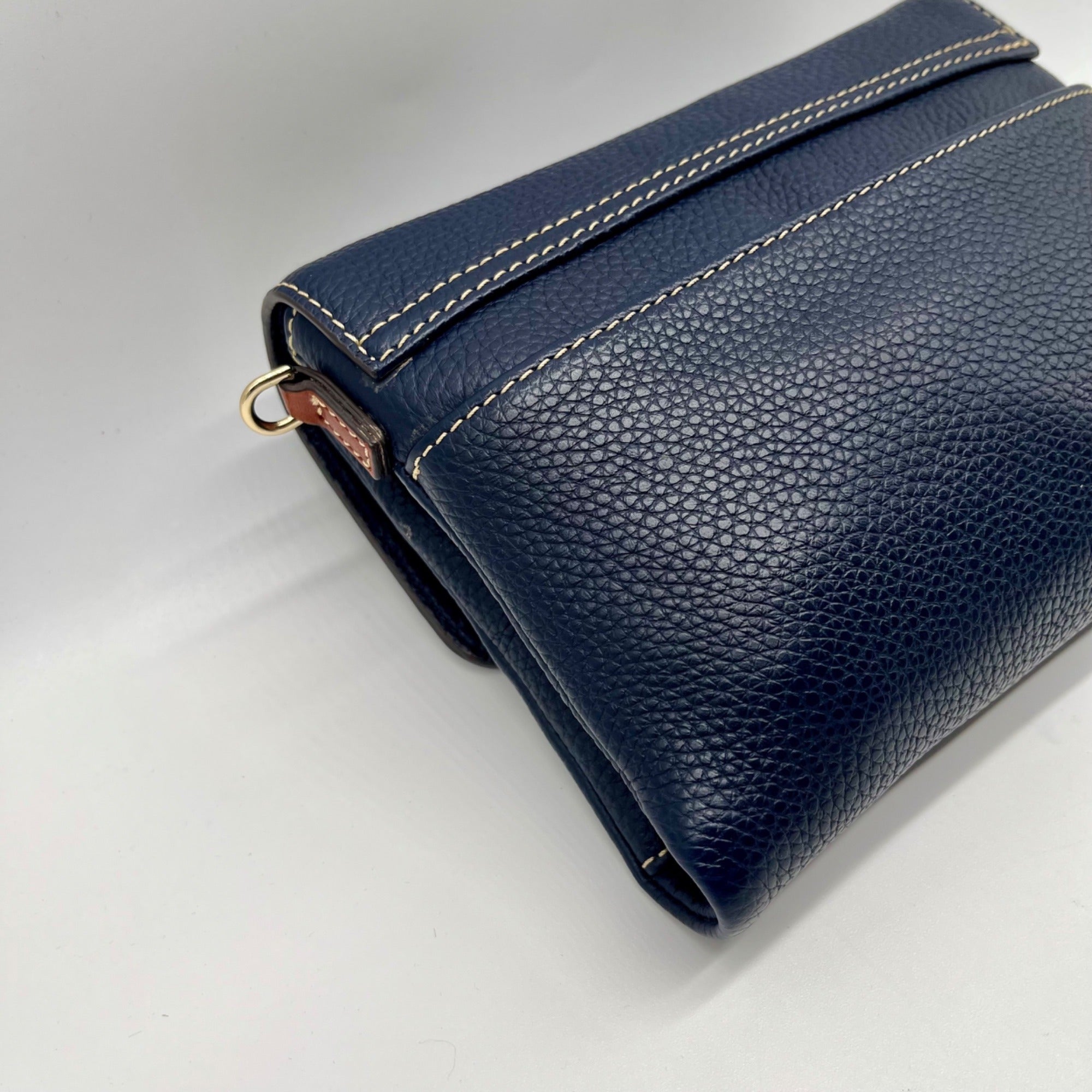Dooney &amp; Bourke Pebble Grain Leather Blue Hunter Crossbody Bag