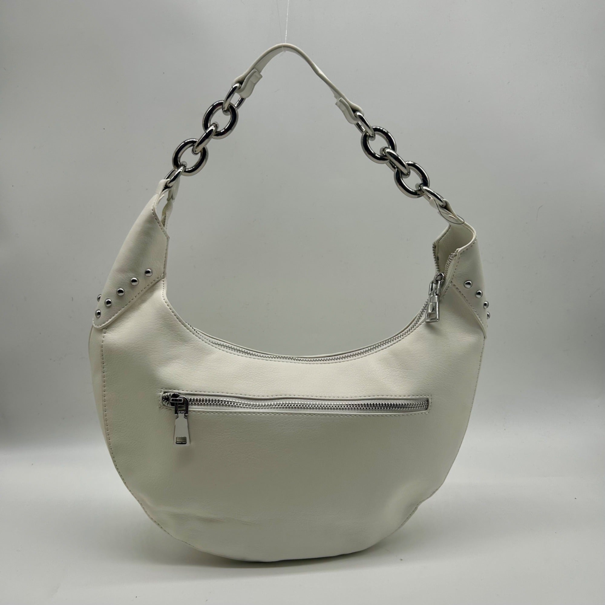 I.N.C. International Concepts Vanilla Faux Leather Giannaa Medium Stud Hobo Bag
