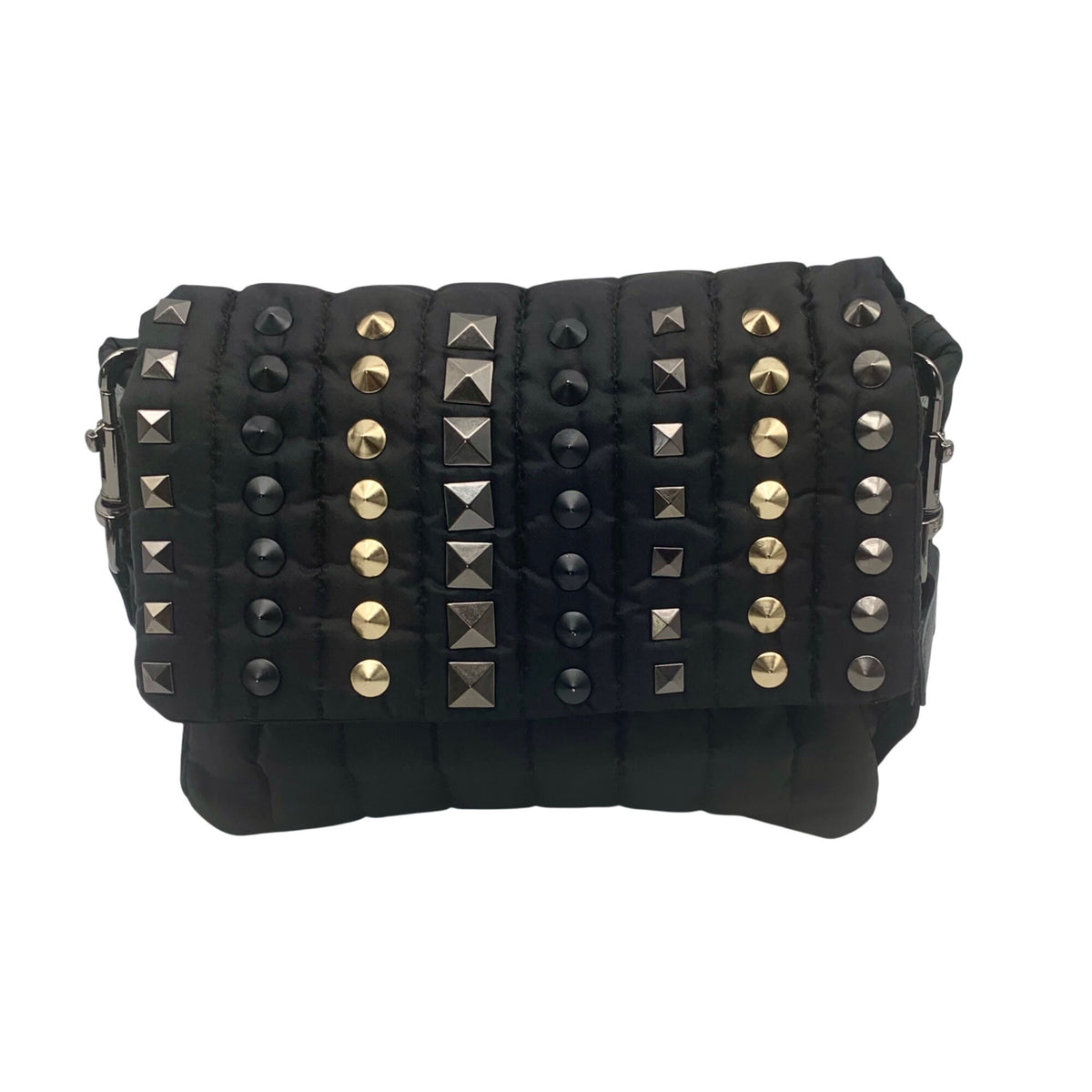 Think Royln Black Nylon Studded Bar Bag