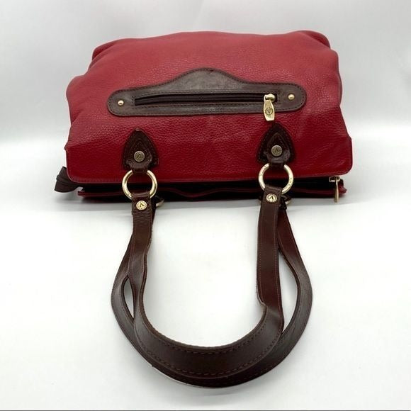 Valentina Red Pebbled Leather Tote