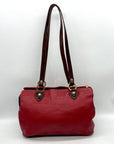 Valentina Red Pebbled Leather Tote