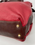 Valentina Red Pebbled Leather Tote