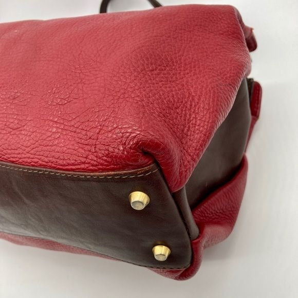 Valentina Red Pebbled Leather Tote