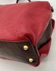 Valentina Red Pebbled Leather Tote