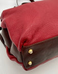 Valentina Red Pebbled Leather Tote