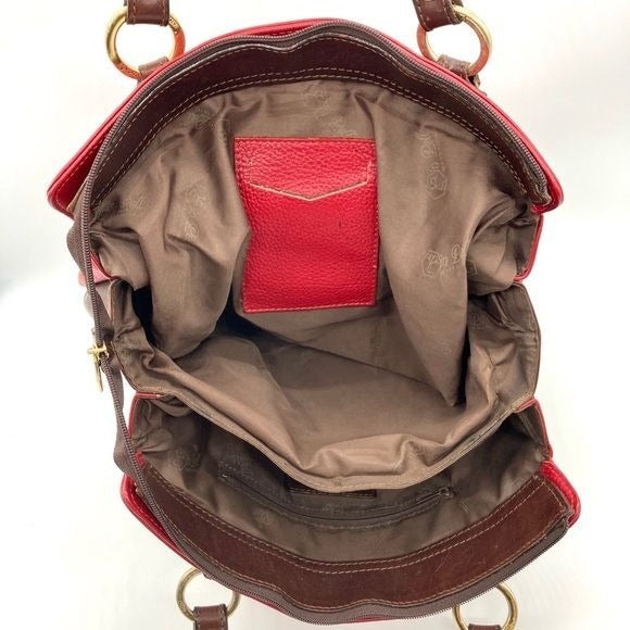 Valentina Red Pebbled Leather Tote