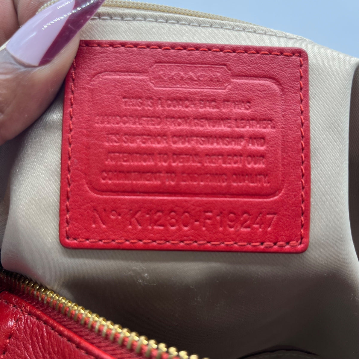 Coach Crimson Red Pebbled Leather Satchel