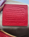 Coach Crimson Red Pebbled Leather Satchel
