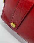 Coach Crimson Red Pebbled Leather Satchel