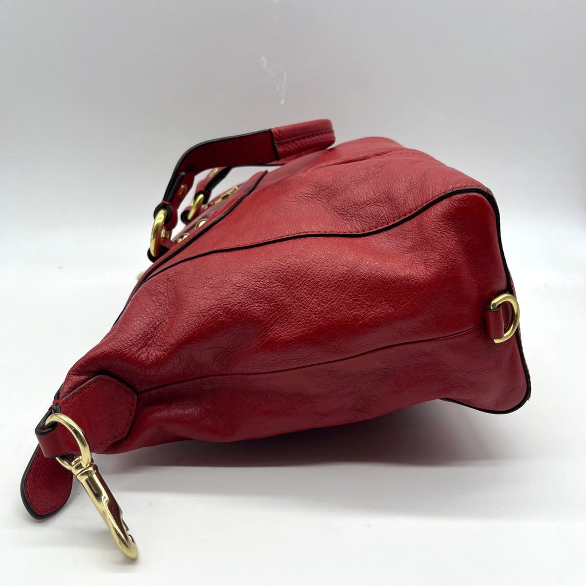 Coach Crimson Red Pebbled Leather Satchel