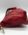 Coach Crimson Red Pebbled Leather Satchel