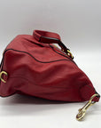 Coach Crimson Red Pebbled Leather Satchel