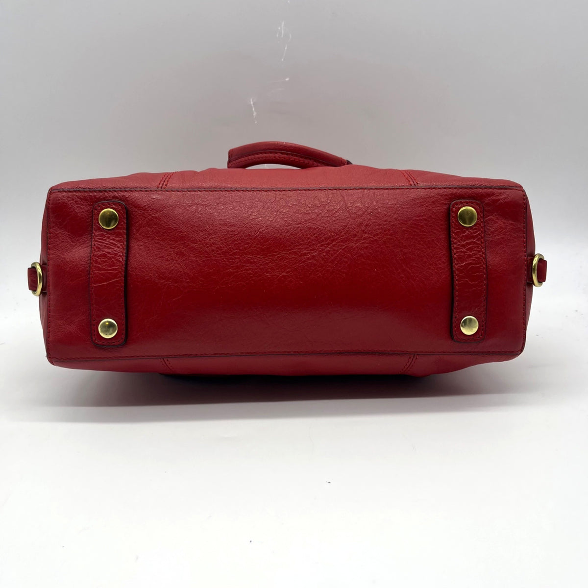 Coach Crimson Red Pebbled Leather Satchel