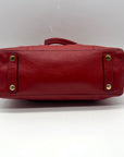 Coach Crimson Red Pebbled Leather Satchel