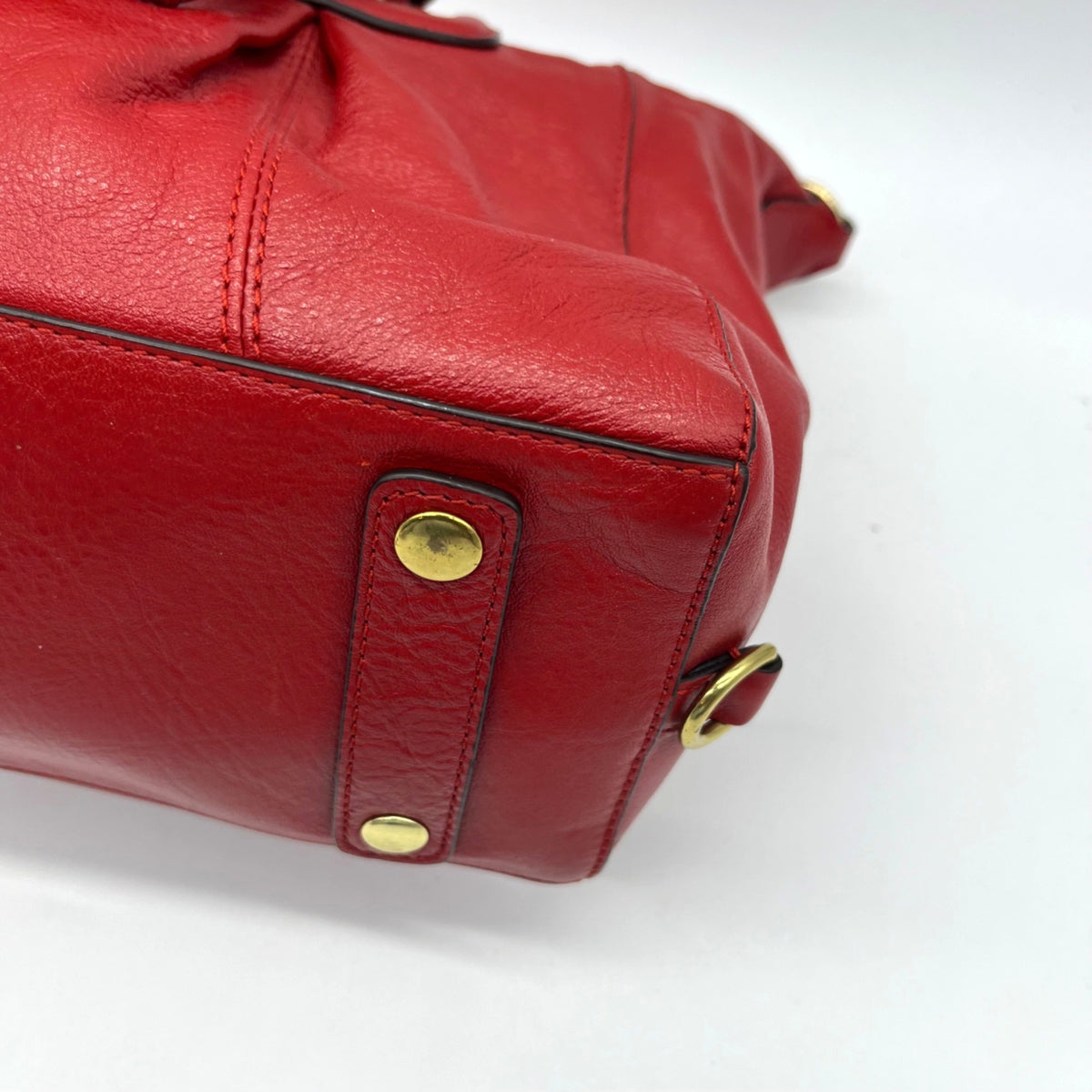 Coach Crimson Red Pebbled Leather Satchel
