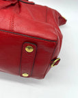 Coach Crimson Red Pebbled Leather Satchel