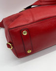 Coach Crimson Red Pebbled Leather Satchel