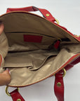 Coach Crimson Red Pebbled Leather Satchel