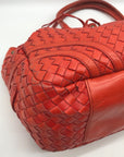 Adrienne Vittadini Orange Woven Leather Drawstring Bag