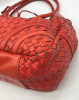 Adrienne Vittadini Orange Woven Leather Drawstring Bag