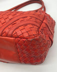 Adrienne Vittadini Orange Woven Leather Drawstring Bag