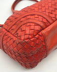 Adrienne Vittadini Orange Woven Leather Drawstring Bag