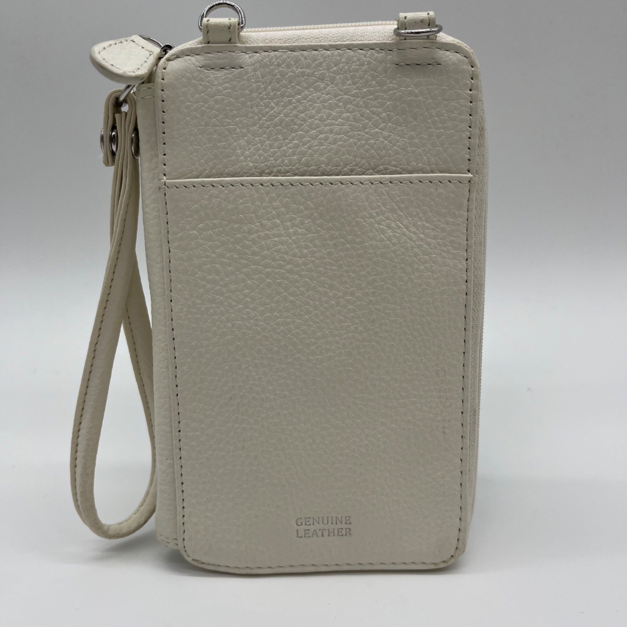 Giani Bernini White Softy Leather Tech Crossbody Wallet