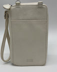 Giani Bernini White Softy Leather Tech Crossbody Wallet