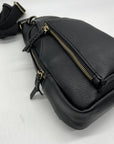 Antik Kraft Black Leather Sling Bag