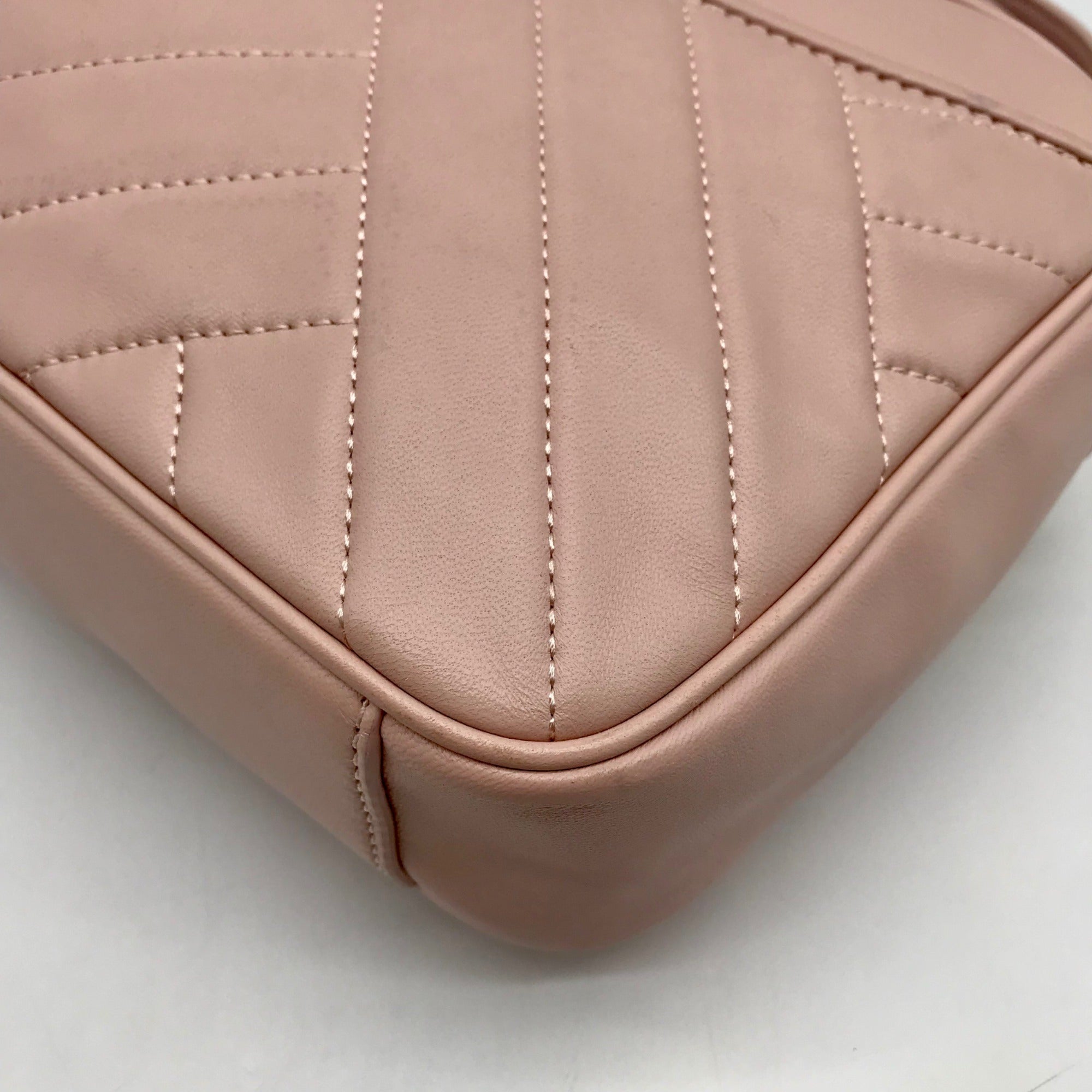 Tory Burch Blush Pink Leather Alexa Stitch Camera Crossbody Bag