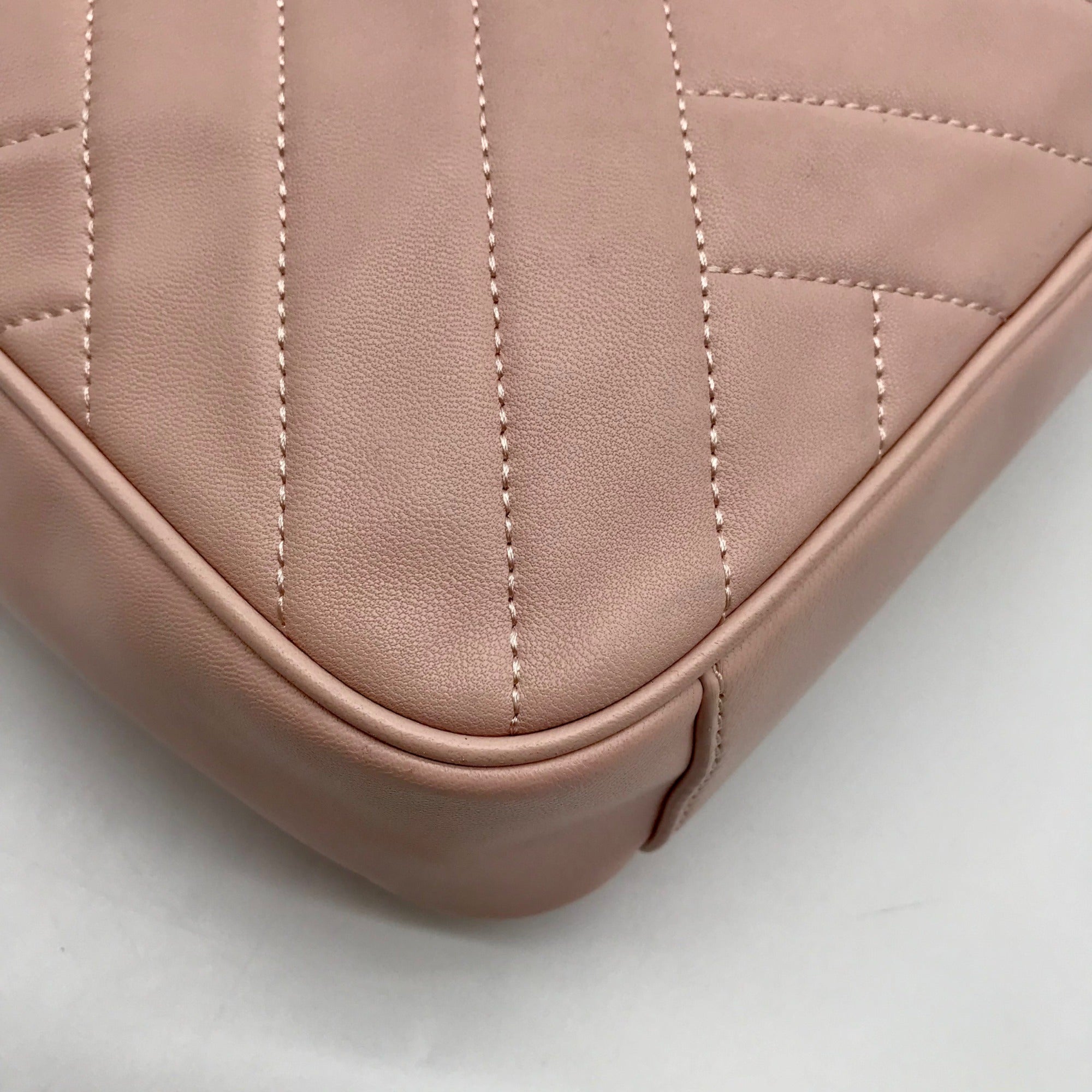 Tory Burch Blush Pink Leather Alexa Stitch Camera Crossbody Bag
