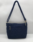 The Sak Blue Lumi Crocheted Crossbody Bag