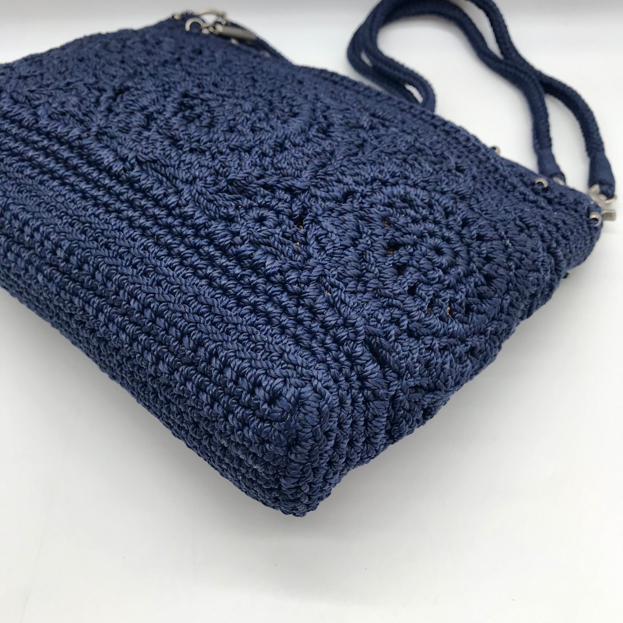The Sak Blue Lumi Crocheted Crossbody Bag