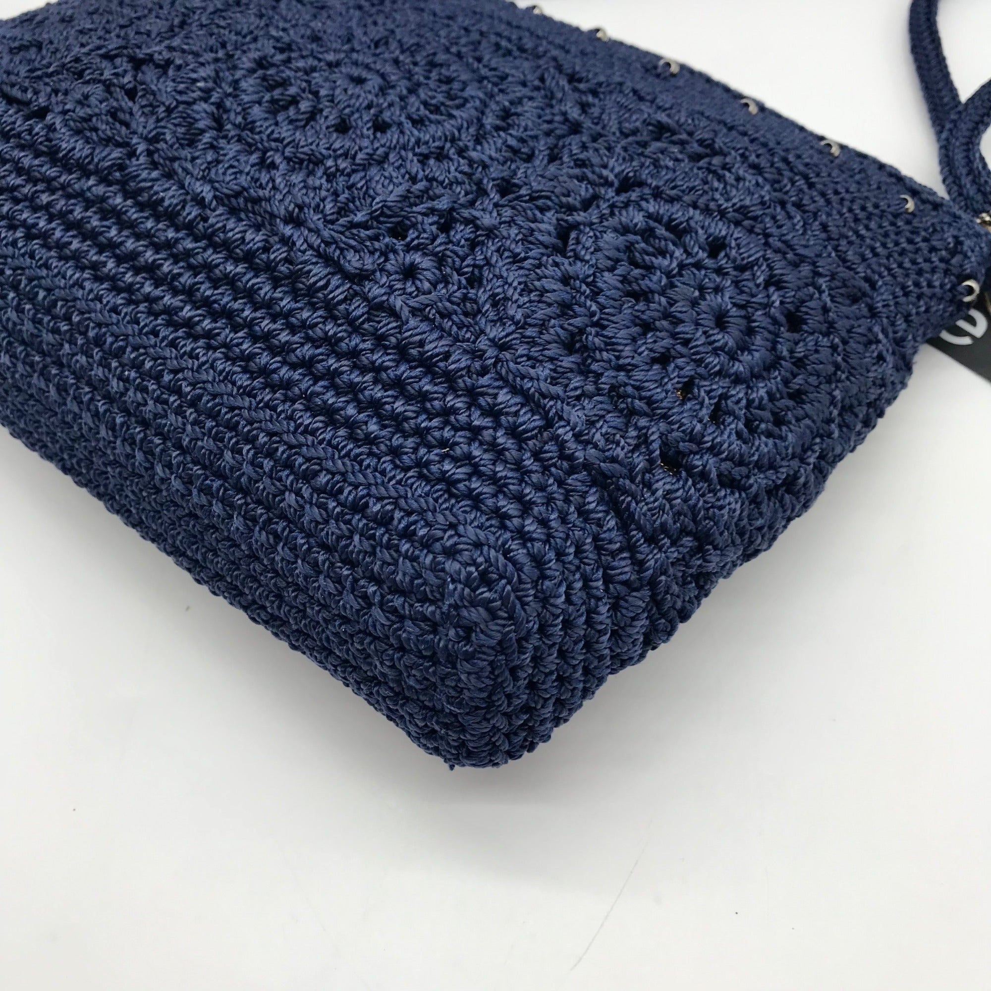 The Sak Blue Lumi Crocheted Crossbody Bag