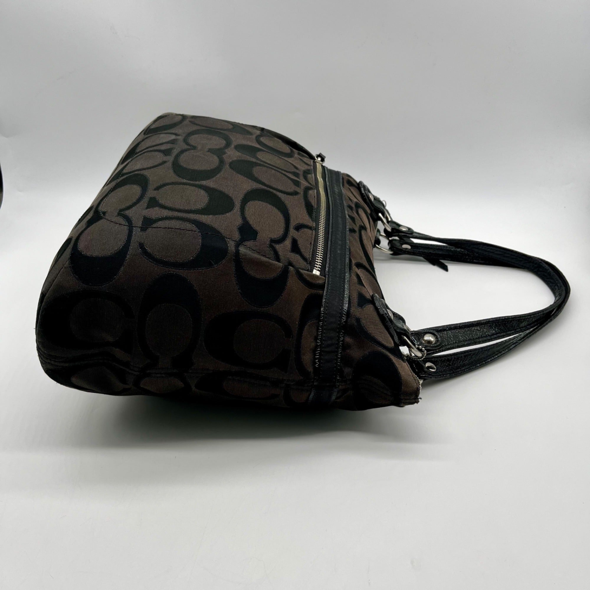 Coach Black Signature Sateen Canvas Tote Bag 189798
