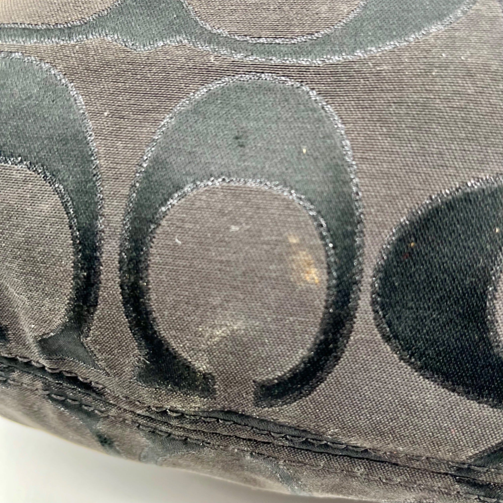 Coach Black Signature Sateen Canvas Tote Bag 189798