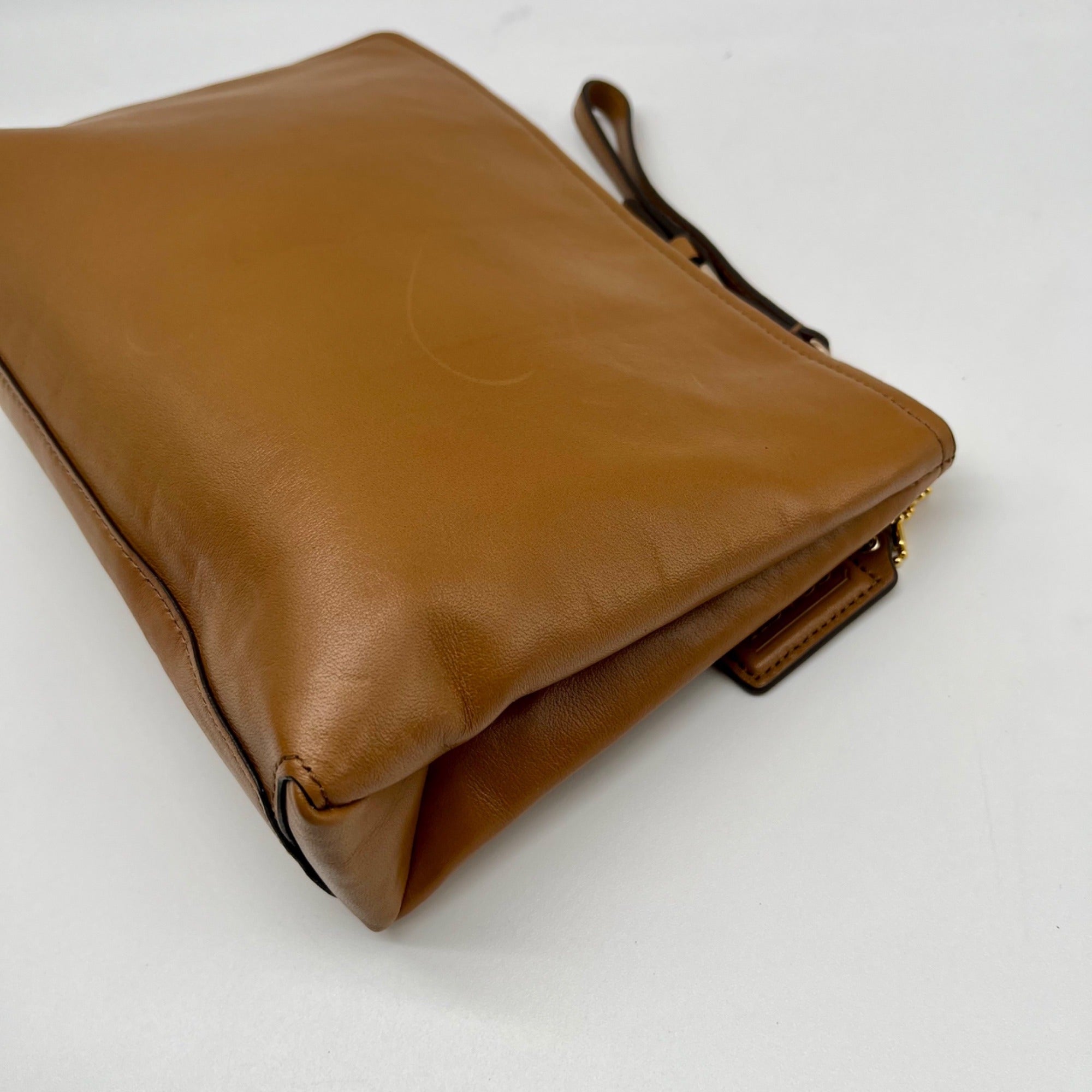 Coach Brown Leather Wristlet Bag
