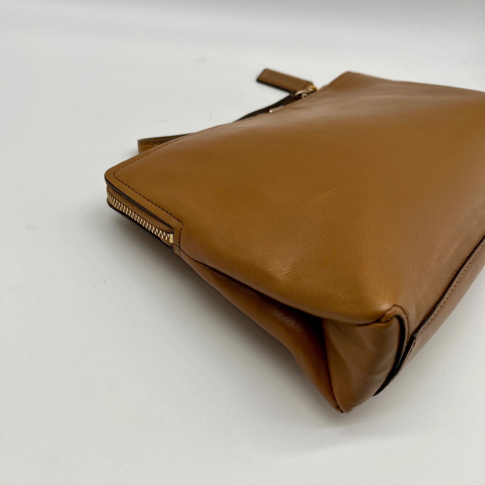 Coach Brown Leather Wristlet Bag