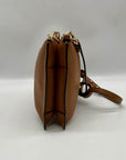 Michael Kors Brown Pebbled Leather Jet Set Crossbody Bag