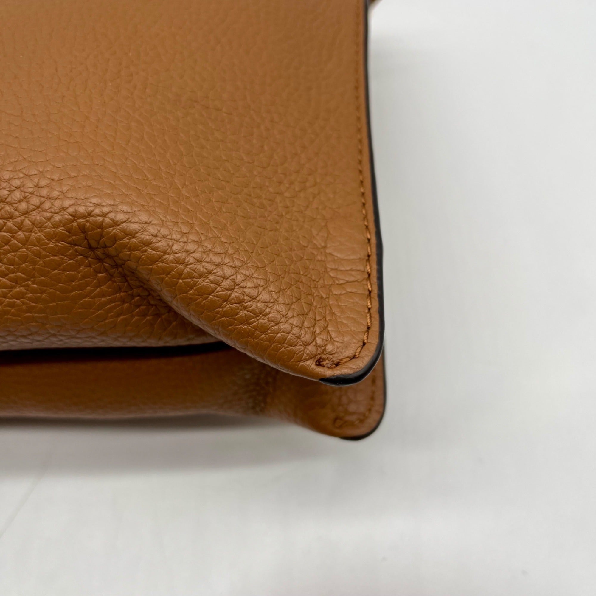 Michael Kors Brown Pebbled Leather Jet Set Crossbody Bag