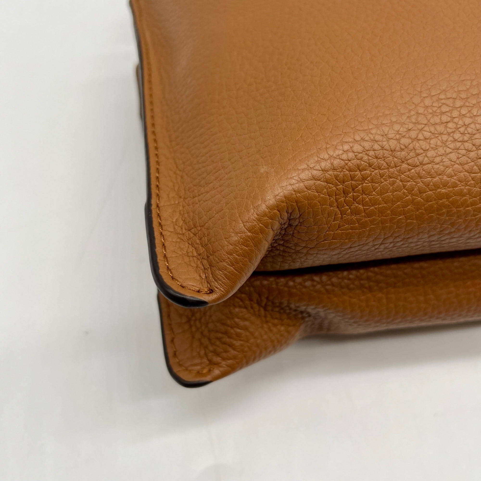 Michael Kors Brown Pebbled Leather Jet Set Crossbody Bag