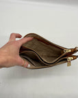 Michael Kors Brown Pebbled Leather Jet Set Crossbody Bag