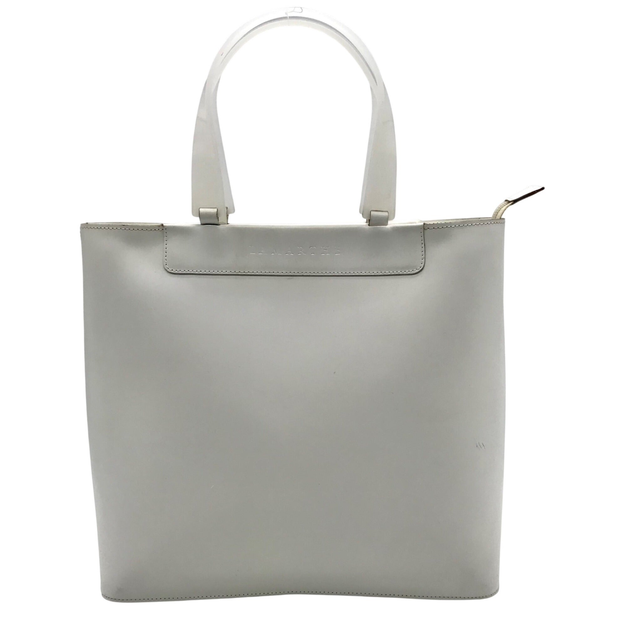 Lamarthe Cream Leather Minimalist Tote Bag
