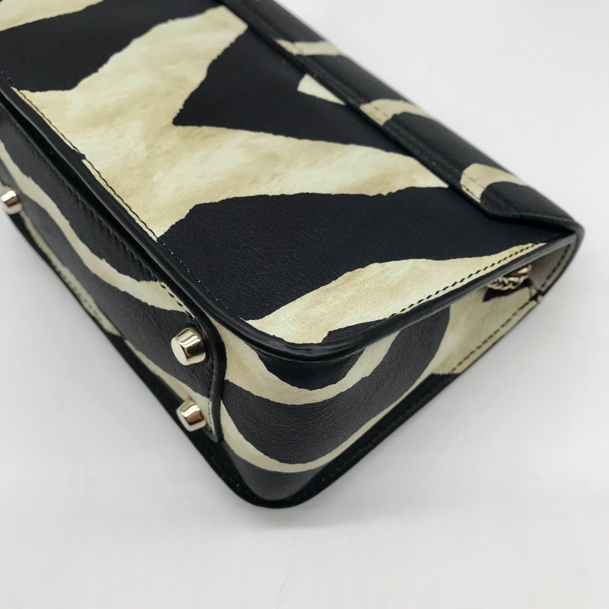 Furla Black Zebra Print Metropolis Crossbody Bag