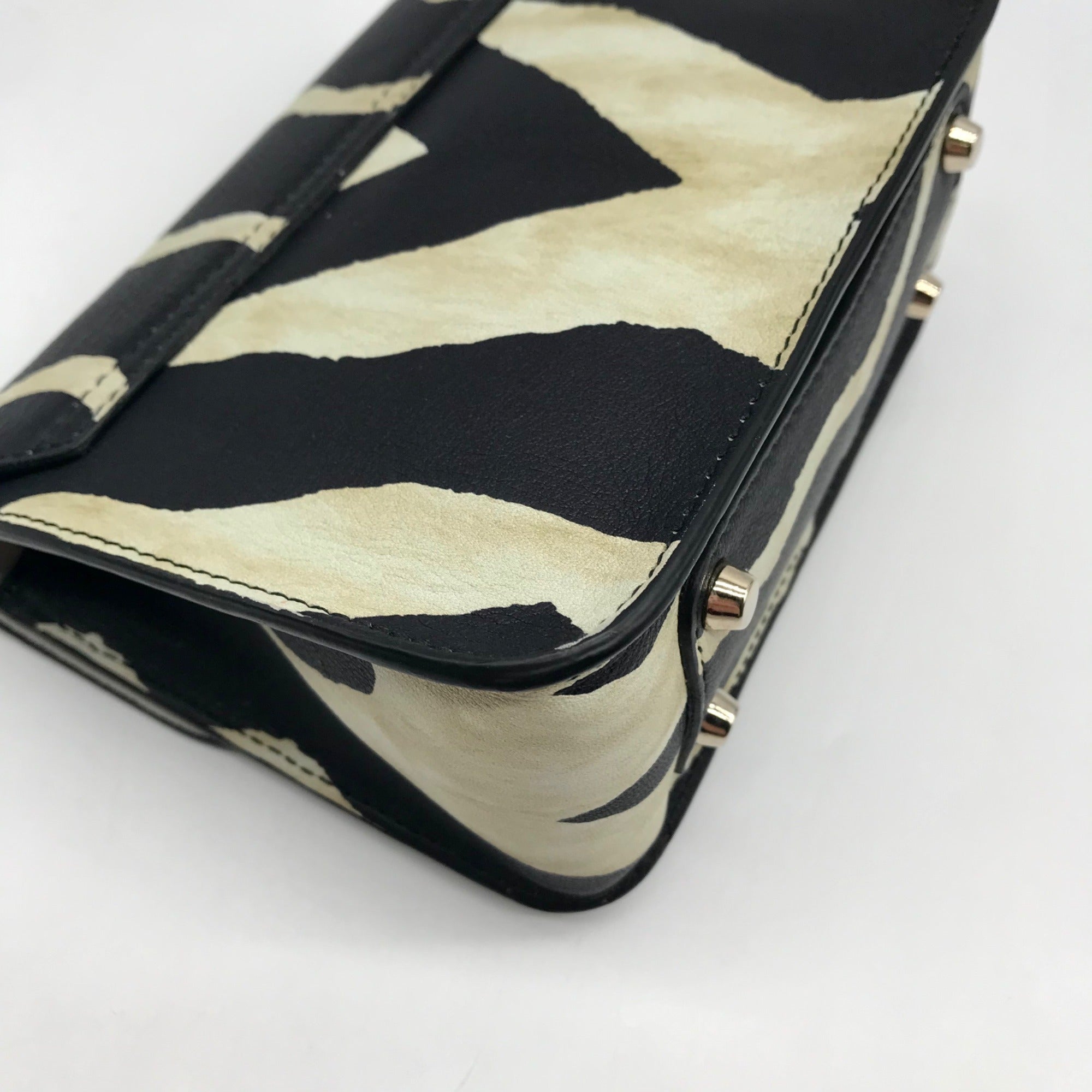 Furla Black Zebra Print Metropolis Crossbody Bag