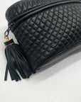 Bally Black Leather Quilted Lambskin Belt Bag